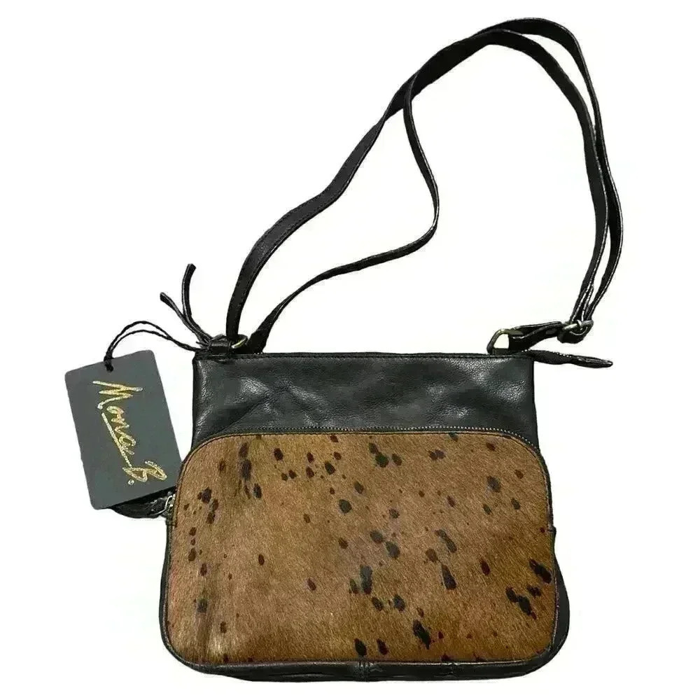 Nwt Mona B. Bailey Genuine Leather And Cowhide Western Crossbody Bag, M-6513